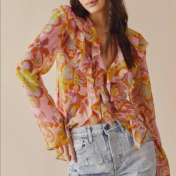 Free People Tops - SOLD!!! Free People Nina Printed Top